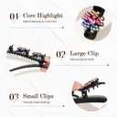 Sparkling Crystal Stone Braided Hair Clips, 2026 New Rhinestone Hair Clips Hair Braid Clips, Girls/Women Hair Accessories for Styling Sectioning (1#)