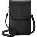 BOSTANTEN Vegan Leather Small Crossbody Bags for Women Designer Cell Phone Bag Wallet Purses Adjustable Strap Classic Black