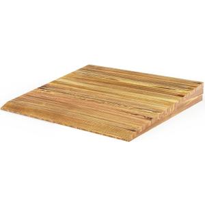 Wooden Threshold Ramp for Home Steps, 8" Rise Doorway Ramp with Non-Slip Grooves, Door Ramp for Wheelchair/Walker/Cart/Scooter, (31.4 W*8.0" H, Solid Pine Wood, 600LBS Capacity)