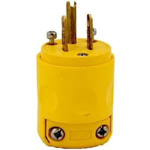 Leviton 515PV 15 Amp, 125V, Grounding Plug, Pack of 4, Yellow