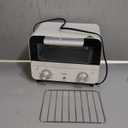 COOK WITH COLOR Mini Toaster Oven: 600W Power, Precision Timer, Auto Shutoff, and Culinary Delights Up To 450 Degrees, Cream