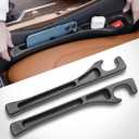 2 Pack Car Seat Gap Organizer, Seat Gap Filler Plug for Cars, SUVs & Trucks Prevents Lost Items, Great for Rideshare, Daily Commute & Long Trips, Universal Fit PU Leather, Black