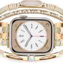 MOFREE Boho Leather Bracelet Compatible with Apple Watch Band 38mm 40mm 41mm Women, Adjustable iPhone Watch Bands Fancy Jewelry Multilayer Strap Wrap for iWatch Bands Series 10 9 8 7 6 5 4 3 2 1 SE