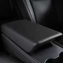 Tinlucys Center Console Protector Cover Designed for Tesla Model 3/Y 2021-2024(Not for Model 3 Highland),TPE Armrest Cover,Center Console Wrap Cover,Waterproof Wireless Charger Silicone Mat(Black Set)