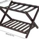 Set of 2 Fully Assembled Luggage Rack for Guest Room, 5 Straps Bamboo Suitcase Stand with Shoe Shelf, 26.77" Wide Foldable Luggage Holder for Bedroom, Hotel (Brown)