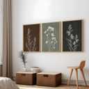 3Pcs Minimalist Plant and Flower Wall Art Modern Minimalist Style Plant and Flower Poster Image Print Gallery Home Decor Painting Suitable for Living Room Bedroom Bathroom 16x24 in Ready to Hang
