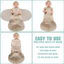 BSTOPPT Fleece Newborn Sleep Sack Baby Swaddle,3-Way Adjustable Wearable Blanket,2 Pack Fleece Swaddling sleeping bag TOG 2.0 (Brown & Dark Green, 0-3 Months)