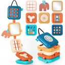 Dilovely Busy Board for 1 Year Old, Travel Toys for Toddlers 1-3, Montessori Busy Board - Car Airplane Essentials, Sensory Activity Cube Birthday Gifts for Baby Infant Boy Girl