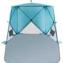 Beach Tent, Beach Sun Shelter with UPF 50+UV Protection with Extendable Floor mat for 3-4 Person, Waterproof Portable Easy Setup Beach Canopy Shade Tent for Outdoor Camping, Picnics
