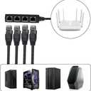 RJ45 1 to 4 Splitter Adapter - Passive Ethernet Splitter Extends One Port to 4 Female Ports for Cat5, Cat5e,Cat6,Cat7,RS485,Cable Management & Single Device Setups | Not a Network Switch