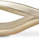 GRACESTRIDE Women’s Flip-Flops Kitten Heels Thong Sandals For Women Square Toe Slip On Fashion Summer Dress Sandals(8,Gold)