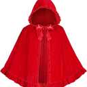 Spooktacular Creations Halloween Red Riding Hood Cape for Adult Women,Short Riding Hooded Cloak for Halloween Costume Cosplay