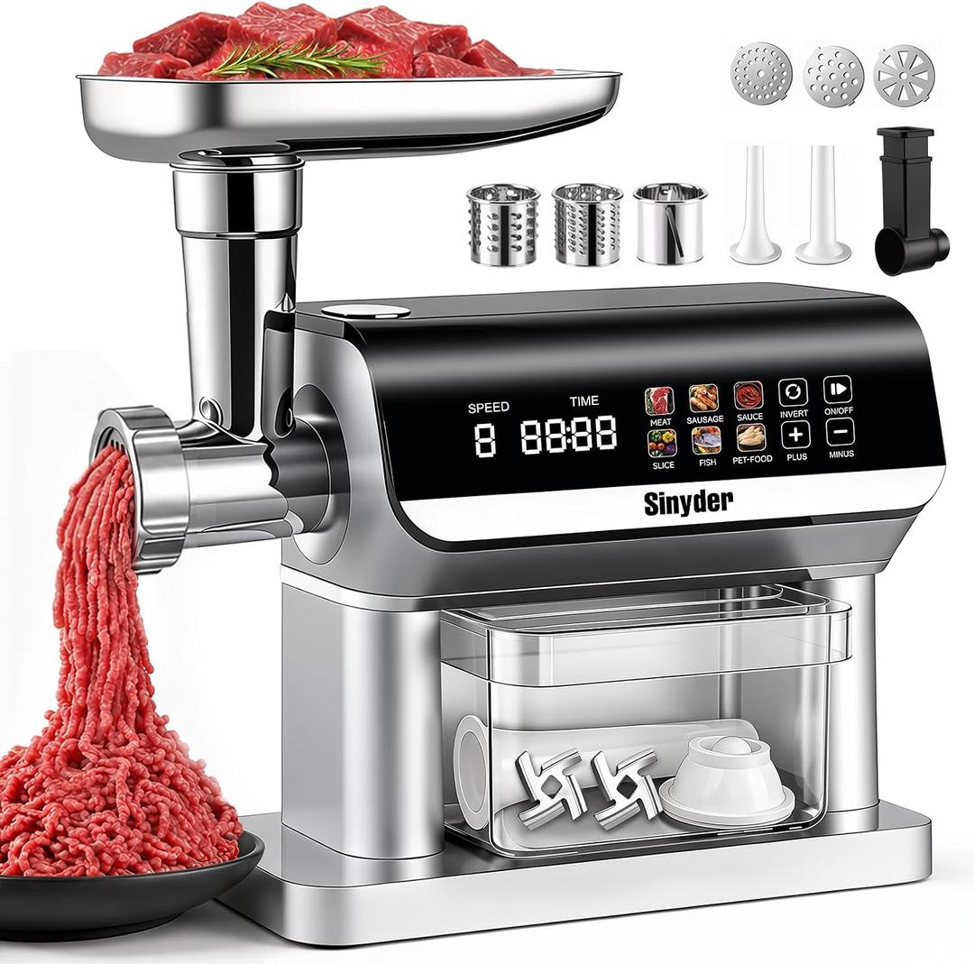 Sinyder Electric Meat Grinder 3500W with 6 Touch Modes,Timer