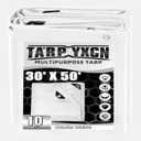 White Tarp 30x50 Feet, 10 Mil Thick Waterproof Poly Tarps