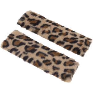 Brown Seat Belt Cover Pad Plush 23.5cm Seatbelt Strap Cushion Shoulder Padding 1 Pair