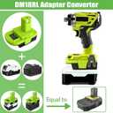 DM18RL Battery Adapter Use for Ryobi 18V Power Tool, Adapter Converter for Dewalt 20V & for Milwaukee M18 18V Battery to Replace for Ryobi 18V Battery P104 P108 P109(No Battery)