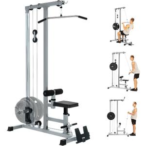 Yes4All LAT Pull Down Machines, LAT Row Cable Machine, LAT Tower with Additional Pulley Cable, High & Low Pulley Stations