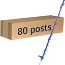 Step-in Fence Post (80 Pack), 42 Inch, with 12 lugs for Holding Wire and Tape, Blue