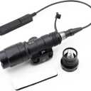 Tactical Picatinny Flashlight M300A Mini Light LED Whitelight with Strobe Weapon Light with Pressure Switch Tactical Flashlight 400 Lumens, Black
