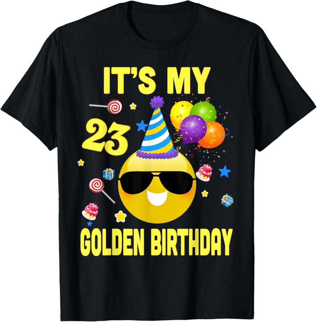 23rd Birthday Gifts It's My Golden Birthday 23 Years Old WY2 T-Shirt Medium