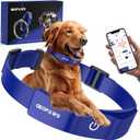 GPS Electric Dog Fence with Free App, Wireless Fence System with Training Collar, Adjustable of Dogs Portable Fence for Outdoor Use, Rechargeable Waterproof Flexiable Collar, (Blue)