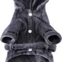Petyoung Pet Bathrobe Dog Pajama Thickened Hooded Bathrobe Quick Drying and Super Absorbent Dog Bath Towel Soft Pet Nightwear for Puppy Small Dogs Cats (Medium, Grey)
