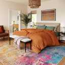 Lahome Modern Abstract Area Rugs 9x12 Living Room Rug Non Slip, Washable Colorful 9x12 Area Rug for Bedroom Girls Nursery, Soft Large Accent Carpet for Dining Room Table Office Home Decor