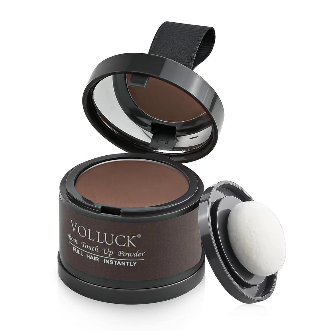 Root Touch up Powder, Instant Hairline Powder for Thinning Areas and Gray Hair Coverage, Natural and Non-greasy Root Cover up for Women and Men (Hazel Brown, 0.14 Ounce)