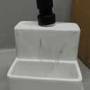 zccz Soap Dispenser with Sponge Holder, Marble Look Liquid Hand and Dish Soap Dispenser Pump Bottle and Sponge Holder 2 in 1 for Kitchen Sink Bathroom Counter Storage and Organization