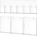 Sherr 2 Pcs Acrylic Brochure Pamphlet Holder Wall Mount 2 Sizes 9 Pocket Fits for 8.5" x 11" and 4" x 9" Brochure Magazine Holder Literature Multi Slot Wall Mount Combo Display Clear Flyer