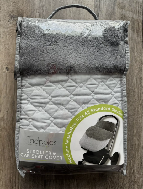 Tadpoles Plush MicroSherpa Lining Stroller and Car Seat Cover. Quilted