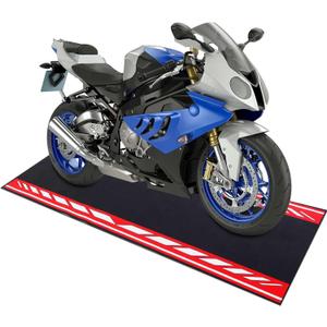 78 x 31 Inch Motorcycle Mat Garage Floor Rug Washable Parking Mats for Garage Floors Non Slip Oil Absorbent Pad Rubber Backing Layer Protects Floor from Spills Drips(Speed Style)