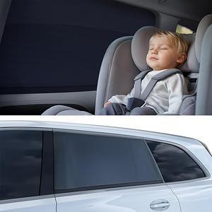 Nmoiss Breathable Mesh Camping Car Window Shades (2 Pack) – Ice Crystal Cooling Fabric, UPF50+ UV Protection, Breathable Mesh Privacy Screen & Bug-Proof Window Screen for SUV/Minivan/Sedan