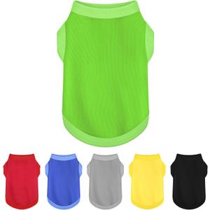 Elevate Your Dog's Fashion Quotient with Colorful and Breathable Sleeveless Cotton Shirts! Perfect Pet Apparel for Small to Medium Dogs Green, (Large)