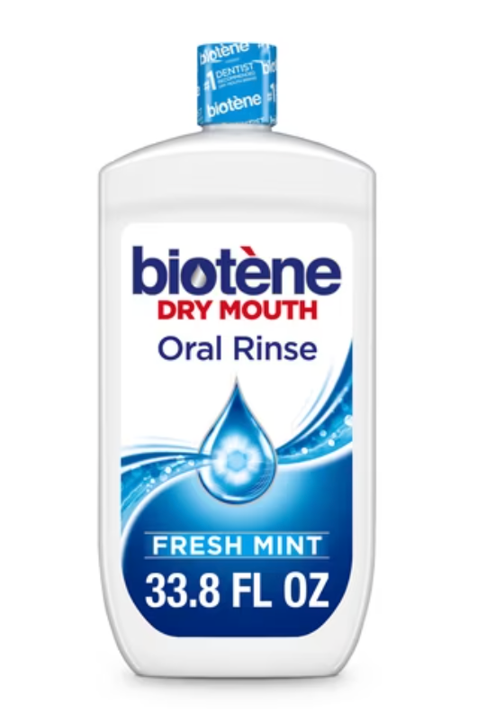 Biotene Oral Rinse Mouthwash for Dry Mouth, Breath Freshener and Dry Mouth Treatment, Fresh Mint - 33.8 fl oz, Pack of 1