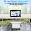 Digital Rain Gauge Outdoor with Thermometer, Self-Emptying Wireless Rain Gauges Outdoors Best Rated, Freeze Proof Automatic Rain Measure Gauge for Yard, High Precision Electronic Rain Collector
