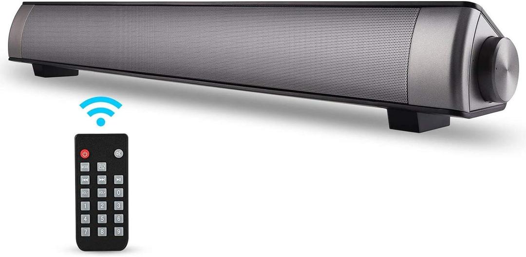 TOPROAD Sound Bar | Soundbar Wired and Wireless Bluetooth 5.0 Speaker | Built in Mic | for Cell Phone/Tablet/Projector and Support TV with AUX/RCA Output (rectangle)