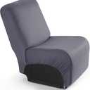 TAOCOCO Stretch Recliner Cover for Middle Seat, 1-Piece Polyester Fabric Seat Slipcover for Recliner Sofa Covers(Light Gray, 1 Armless Chair Cover)