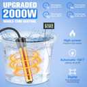 2026 Upgraded Portable Camping Shower with Heater,2000W Camping Water Heater with Shower Head 3 Spray Modes,6000mAh Rechargeable Camping Shower Pump with LED Display,Outdoor Heated Camp Shower for Car