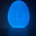 Mystery Egg Maze Puzzle Box - Reusable 3D Printed Brain Teaser with Hidden Compartment for Cash & Treasures, for Birthday, Christmas, Halloween and Easter for Kids & Adults (White/Luminous Blue)