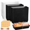 Inbagi 100 Pcs Black Charcuterie Boxes with Clear Lids Cookie Boxes Disposable Cake Containers with Lids Stickers and Ropes Rectangle Cake Box Dessert Containers for Bakery Cookie Sandwich Packaging