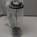 Straw Holder, Straw Dispenser with Lid for Standard Size Drinking Straws, Plastic Straws Storage Organizer for Counter Cabinet, Holds Straws up to 8.5 Inches (Color: Black + Grey)