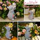 Solar Cat Outdoor Garden Statues : Outside Decor with Lights Clearance for Yard Art Lawn Ornaments Porch Patio Balcony Home House - Birthday Gifts for Grandma Mom Women (Gray)