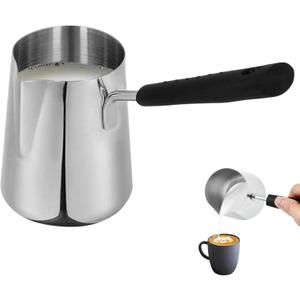 Turkish Coffee Pot for Melting, 11.8oz / 350ml, Stainless Steel, Coffee Maker with Heat Resistant Handle, Turkish Hot Milk Coffee Heated Gravy Melting Butter