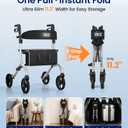 VOCIC Z27 Ultralight 12.7 lbs Rollator Walker with Seat for Seniors