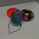 Hummingbird Feeder for Outdoors – Hand Blown Blue Glass Bird Feeder, Leakproof, Easy to Fill & Clean, 25 Ounces, Colorful Spotted Pumpkin Shape Decorative Hanging Gift for Her