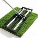 Updated Lawn Leveling Rake 40"x10", Lawn Leveler with Aluminum Rollers, Yard Leveling Rake Stainless Steel with 27-80" Adjustable Handle, Heavy-Duty Ground Leveler Suit for Garden, Golf Lawn, Farm