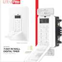 UltraPro Daysmart 7-Day Digital In-Wall Timer, Presets/Countdown, Programmable Settings, Override, Sunrise/Sunset, Light Timer Switch for Indoor Lighting, Porch, Seasonal, LED, 40954 (1 Pack)