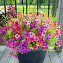 Yastouay 12 Bundles Artificial Flowers for Outdoors, UV Resistant Artificial Outdoor Flowers No Fade Fake Outdoor Flowers Plants for Garden Porch Window Box Pot Planters Decor (Mixing+Fern A)