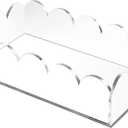 Acrylic Napkin Holder for Bathroom, Sleek Scalloped Design Guest Towel Holder, Disposable Holder Hand Towel Tray for Parties, Weddings, Party, Hotel, Restaurant and Kitchen 5 x 9 Inch 1 pcs